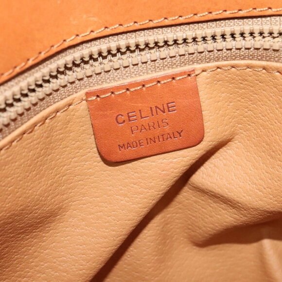 CELINE Macadam Canvas Shoulder Bag PVC Leather Brown Gold - Picture 11 of 16